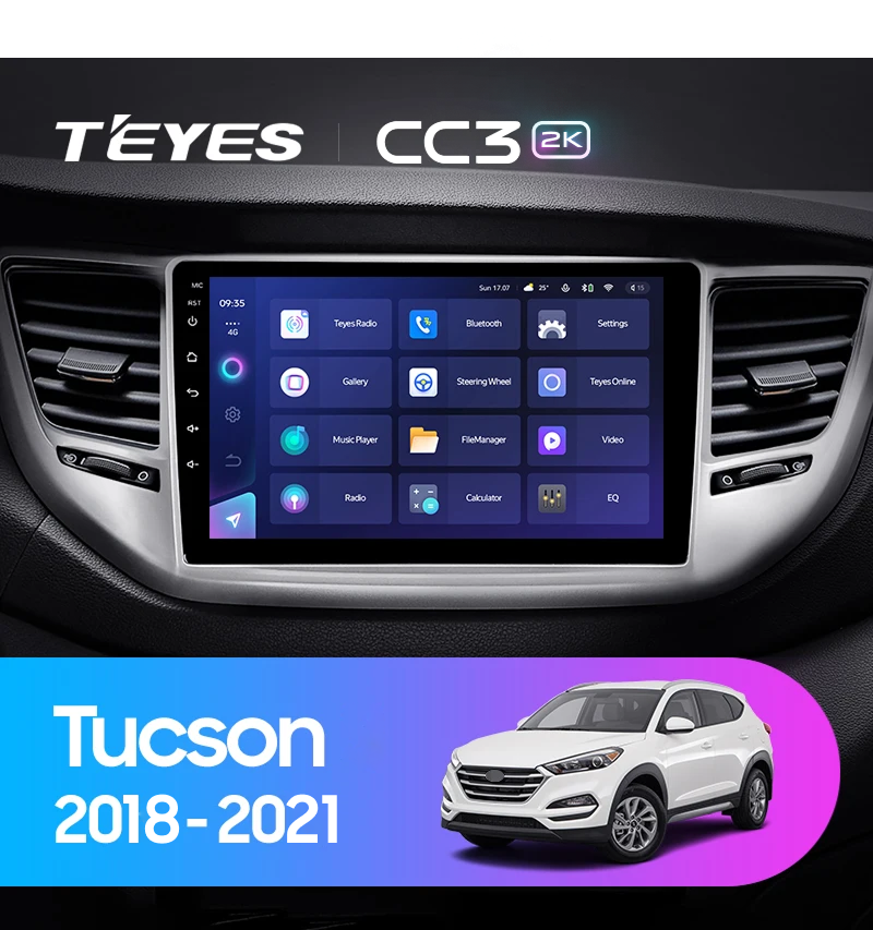 Штатная магнитола Teyes CC3 2K 4/32 Hyundai Tucson (2018-2021)