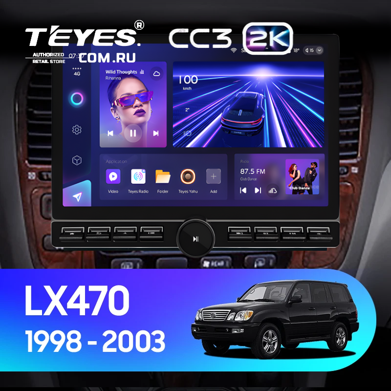 Штатная магнитола Teyes CC3 2K 6/128 Lexus LX470 J100 (1998-2003) F2 (13&quot; с кнопками)