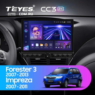 Штатная магнитола Teyes CC3 2K 6/128 Subaru Forester 3 SH (2007-2013) (13&quot; с кнопками)