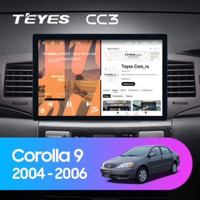 Штатная магнитола Teyes CC3 2K 4/32 Toyota Corolla 9 E120 (2004-2006) (11&quot;)
