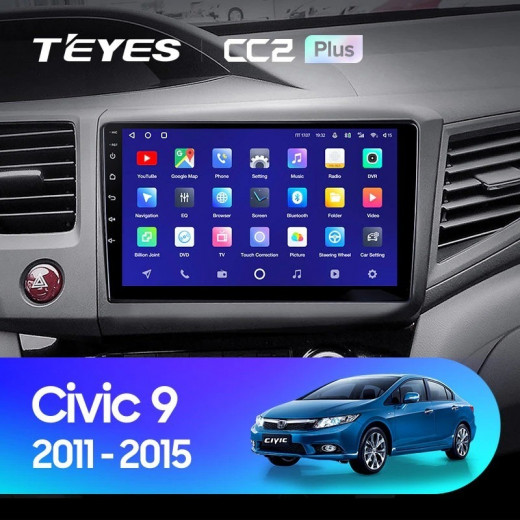 Штатная магнитола Teyes CC2 Plus 6/128 Honda Civic 9 FB FK FD (2011-2015) — 