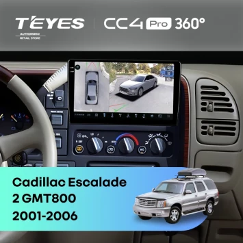 Штатная магнитола Teyes CC4 Pro 360 8/128 Cadillac Escalade 2 GMT800 (2001-2006)