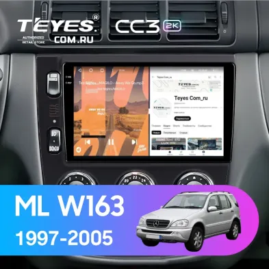 Штатная магнитола Teyes CC3 2K 6/128 Mercedes ML W163 (1997-2005) (черная)