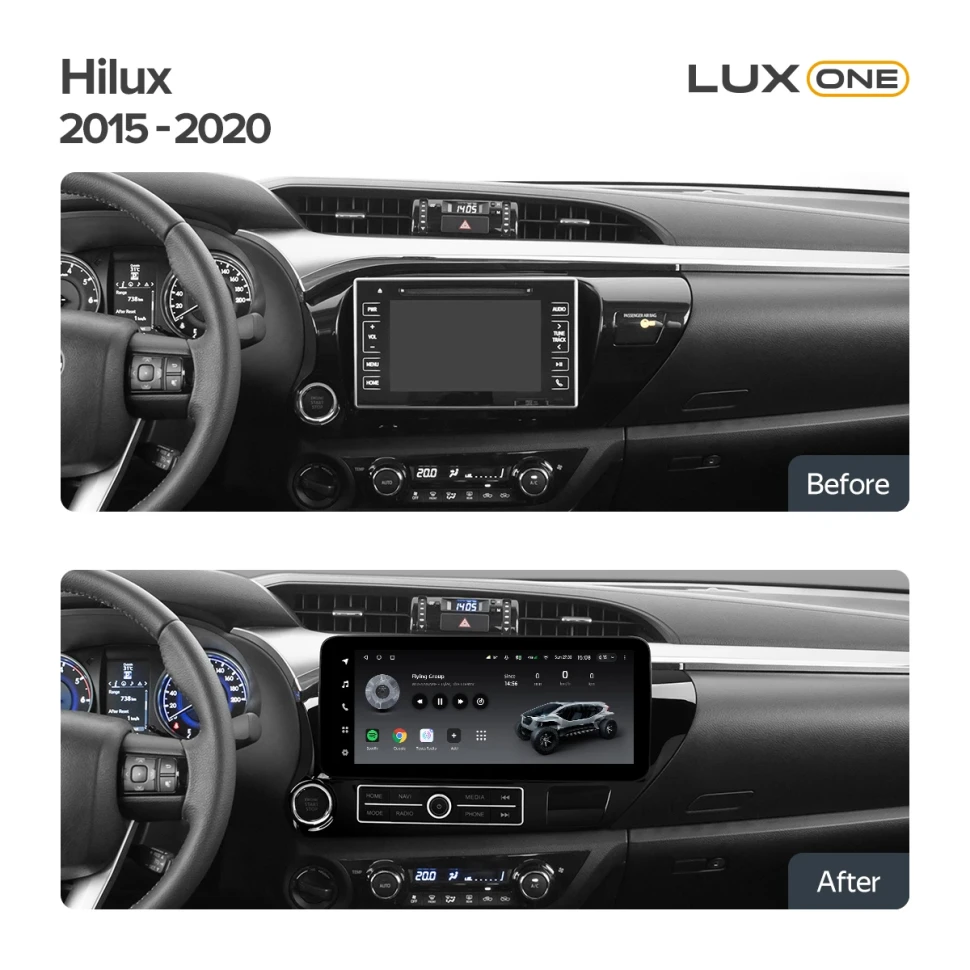 Переходная рамка Toyota Hilux Pick Up AN120 (2015-2020) (12,3")
