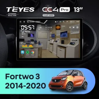 Штатная магнитола Teyes CC4 Pro 12/256 Mercedes-Benz Smart Fortwo 3 C453 A453 W453 (2014-2020) (13")