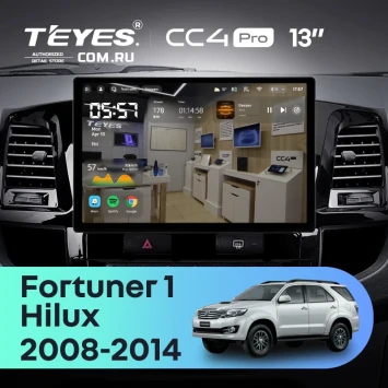 Штатная магнитола Teyes CC4 Pro 12/256 Toyota Hilux (2008-2014) F1 (13")