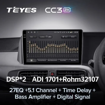 Штатная магнитола Teyes CC3 2K 4/32 Hyundai i10 3 (2019-2023) Правый руль