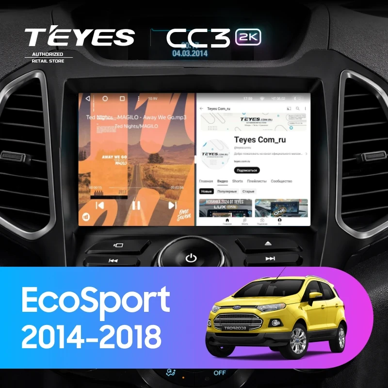 Штатная магнитола Teyes CC3 2K 6/128 Ford EcoSport (2014-2018) F2