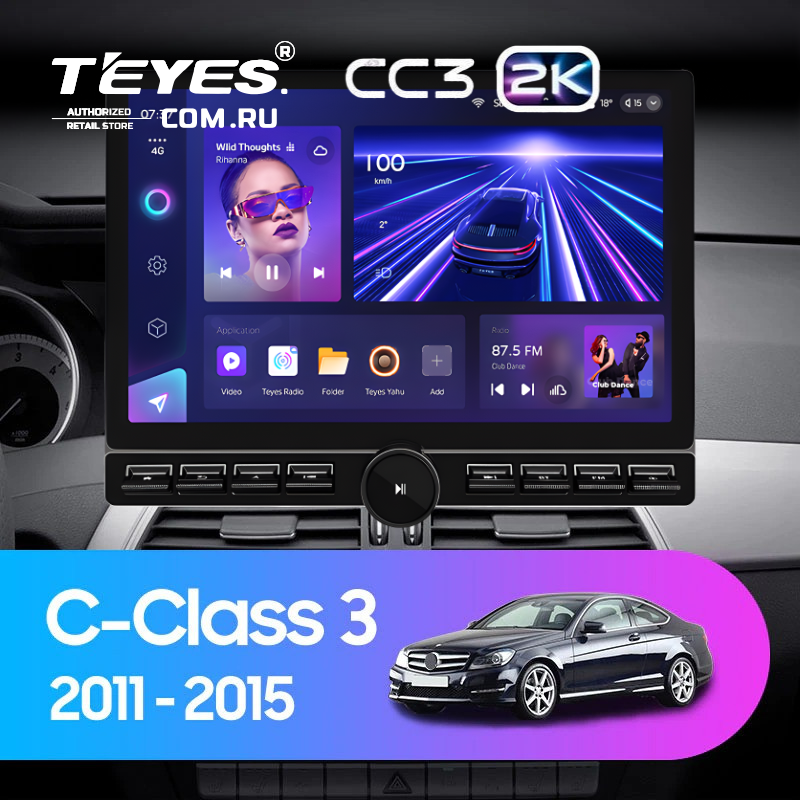 Штатная магнитола Teyes CC3 2K 6/128 Mercedes-Benz C-Class W204 C204 S204 (2011-2015) (13&quot; с кнопками)