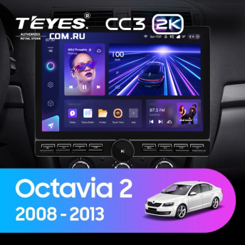 Штатная магнитола Teyes CC3 2K 6/128 Skoda Octavia 2 A5 (2008-2013) (13&quot; с кнопками) (10 inch Universal)
