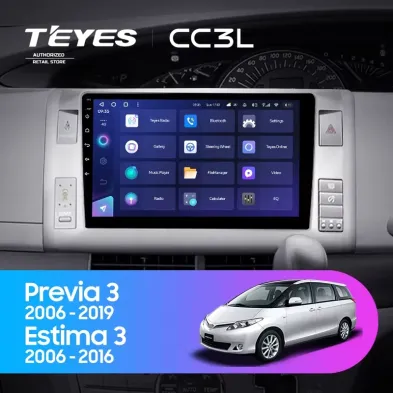 Штатная магнитола Teyes CC3L 4/64 Toyota Estima AHR20 XR50 3 (2006-2016) Правый руль