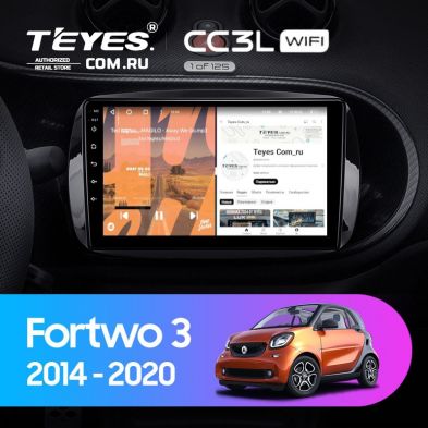 Штатная магнитола Teyes CC3L WiFi 2/32 Mercedes-Benz Smart Fortwo 3 C453 A453 W453 (2014-2020)