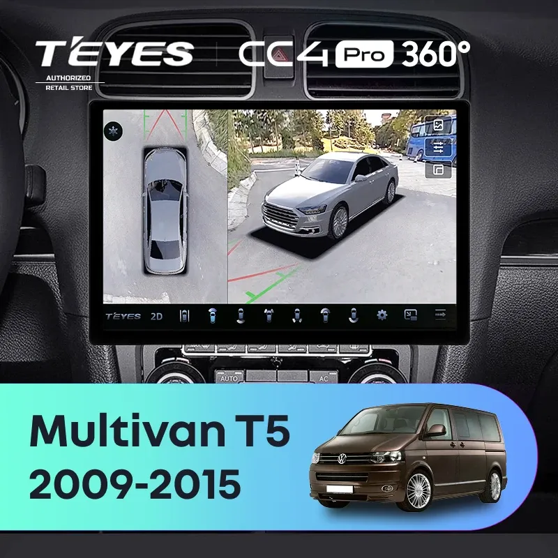 Штатная магнитола Teyes CC4 Pro 360 8/128 Volkswagen Multivan T5 (2009-2015) (13")