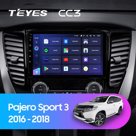 Штатная магнитола Teyes CC3 4/64 Mitsubishi Pajero Sport 3 (2016-2018)