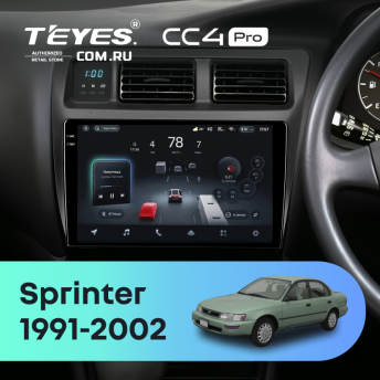 Штатная магнитола Teyes CC4 Pro 12/256 Toyota Sprinter 7 E100 (1991-2002) Правый руль F1