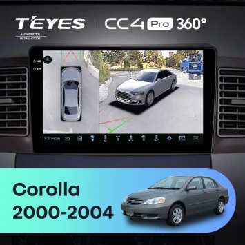 Штатная магнитола Teyes CC4 Pro 360 8/128 Toyota Corolla E130 E120 (2000-2004)