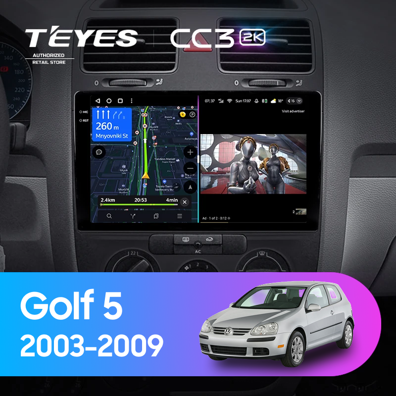Штатная магнитола Teyes CC3 2K 6/128 Volkswagen Golf 5 (2003-2009) F3