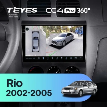Штатная магнитола Teyes CC4 Pro 360 8/128 Kia Rio 1 (2002-2005)