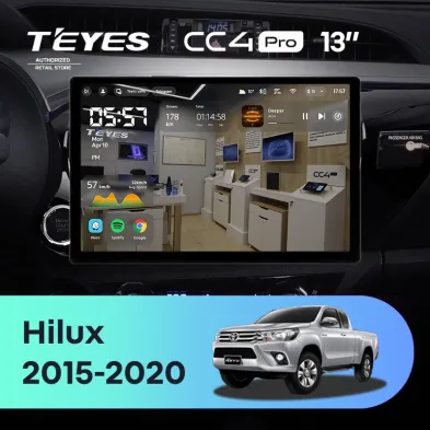Штатная магнитола Teyes CC4 Pro 12/256 Toyota Hilux Pick Up (2015-2020) (13")