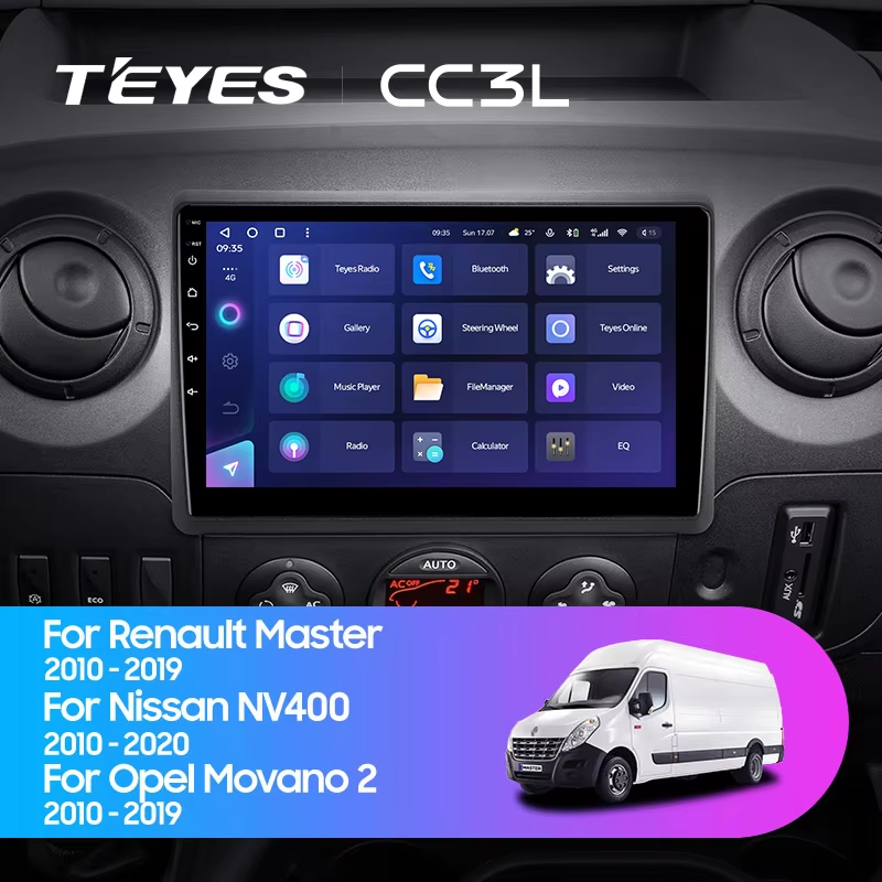 Штатная магнитола Teyes CC3L 4/32 Renault Master (2010-2019) F2