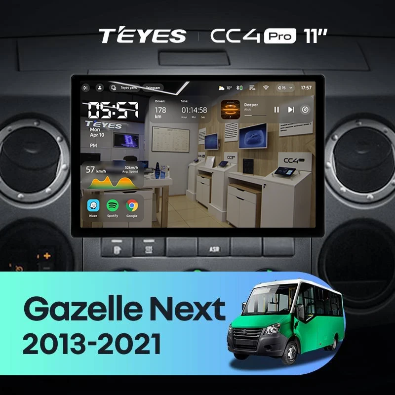 Штатная магнитола Teyes CC4 Pro 12/256 GAZ Gazelle Next (2013-2021) F3 (11")
