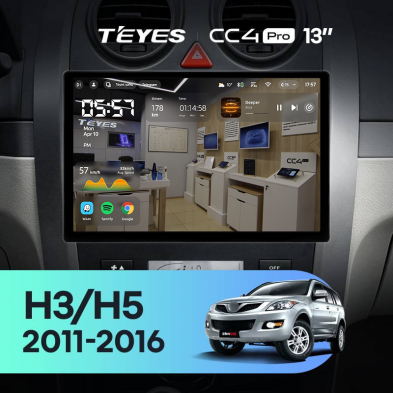 Штатная магнитола Teyes CC4 Pro 8/128 Haval H3 H5 (2011-2016) (13&quot;)