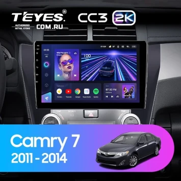 Штатная магнитола Teyes CC3 2K 360 6/128 Toyota Camry 7 XV 50 55 (2011-2014) (черная) F2