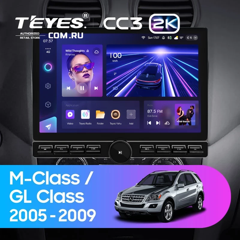 Штатная магнитола Teyes CC3 2K 6/128 Mercedes-Benz ML-Class (2005-2009) F1 (13" с кнопками)