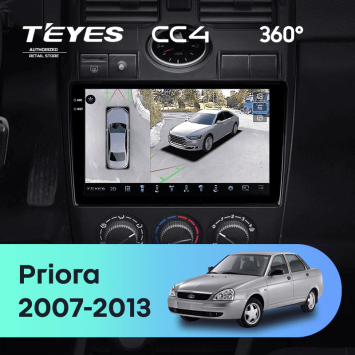 Штатная магнитола Teyes CC4 360 6/64 Lada Priora 1 (2007-2013) F2 (черная)