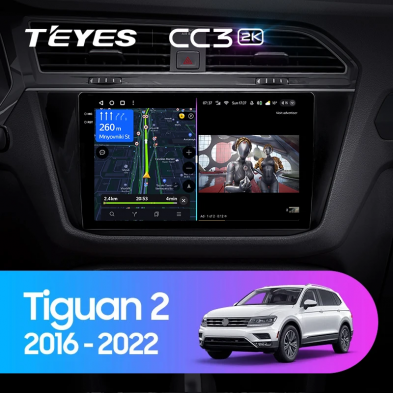 Штатная магнитола Teyes CC3 2K 360 6/128 Volkswagen Tiguan 2 (2016-2022) Тип-A