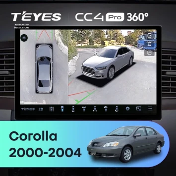 Штатная магнитола Teyes CC4 Pro 360 8/128 Toyota Corolla E130 E120 (2000-2004) (13")