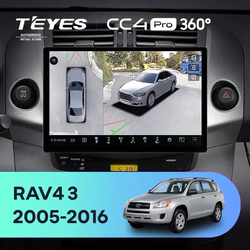 Штатная магнитола Teyes CC4 Pro 360 12/256 Toyota RAV4 3 XA30 (2005-2016) F1 (13")