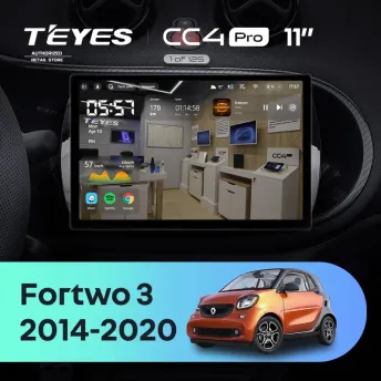 Штатная магнитола Teyes CC4 Pro 12/256 Mercedes-Benz Smart Fortwo 3 C453 A453 W453 (2014-2020) (11")