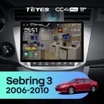 Штатная магнитола Teyes CC4 Pro 8/128 Chrysler Sebring 3 JS (2006-2010) (11")