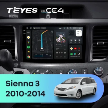 Штатная магнитола Teyes CC4 6/64 Toyota Sienna 3 XL30 (2010-2014)