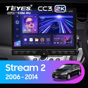 Штатная магнитола Teyes CC3 2K 6/128 Honda Stream 2 (2006-2014) Правый руль (13" с кнопками)