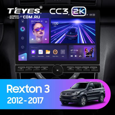 Штатная магнитола Teyes CC3 2K 6/128 SsangYong Rexton Y290 3 (2012-2017) (13&quot; с кнопками)