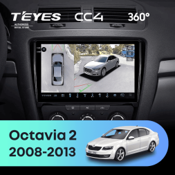 Штатная магнитола Teyes CC4 360 8/128 Skoda Octavia 2 A5 (2008-2013) (10 inch Universal)