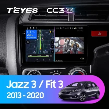 Штатная магнитола Teyes CC3 2K 4/32 Honda Fit 3 GP GK (2013-2020) Тип-A Правый руль