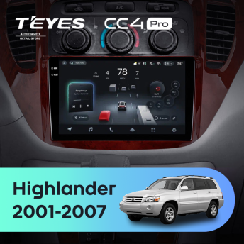 Штатная магнитола Teyes CC4 Pro 8/128 Toyota Highlander 1 XU20 (2001-2007)