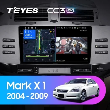 Штатная магнитола Teyes CC3 2K 4/64 Toyota Mark X X120 (2004-2009) Правый руль