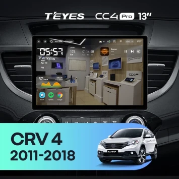 Штатная магнитола Teyes CC4 Pro 12/256 Honda CR-V 4 RM RE (2011-2018) Тип-A (13") 9 inch