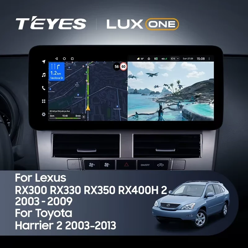 Штатная магнитола Teyes LUX ONE 4/32 Toyota Harrier XU30 (2003-2013) Тип-B
