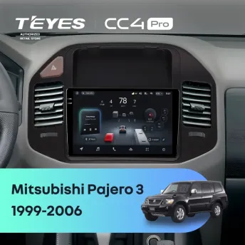 Штатная магнитола Teyes CC4 Pro 8/128 Mitsubishi Pajero 3 (1999-2006) (черная)