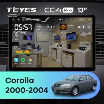 Штатная магнитола Teyes CC4 Pro 8/128 Toyota Corolla E130 E120 (2000-2004) (13")