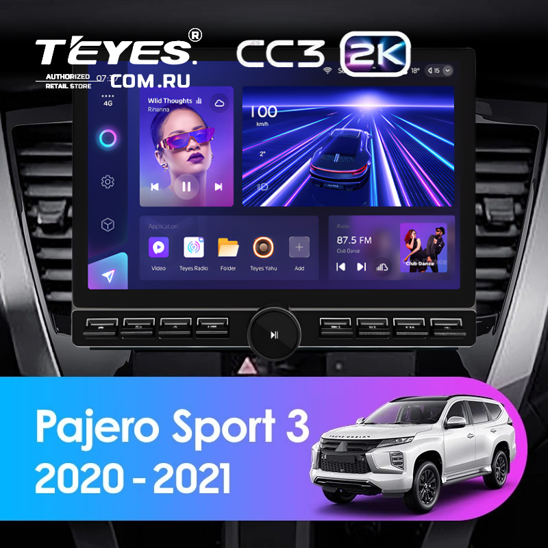 Штатная магнитола Teyes CC3 2K 6/128 Mitsubishi Pajero Sport 3 (2020-2021) (13&quot; с кнопками)