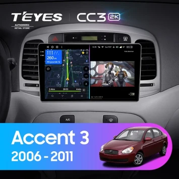 Штатная магнитола Teyes CC3 2K 4/64 Hyundai Accent 3 (2006-2011)