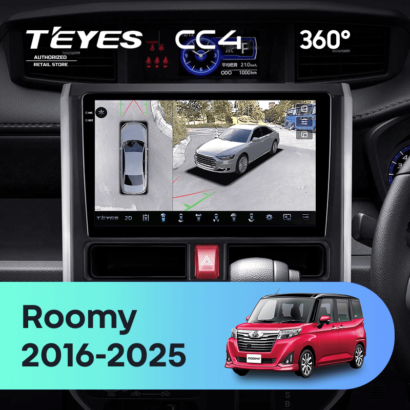 Штатная магнитола Teyes CC4 360 6/64 Toyota Roomy (2016-2026) Правый руль