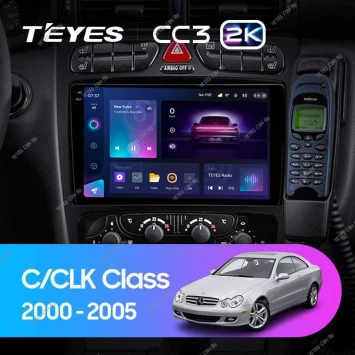 Штатная магнитола Teyes CC3 2K 6/128 Mercedes-Benz C/CLK-Class S203 W203 W209 A209 (2000-2005) F1