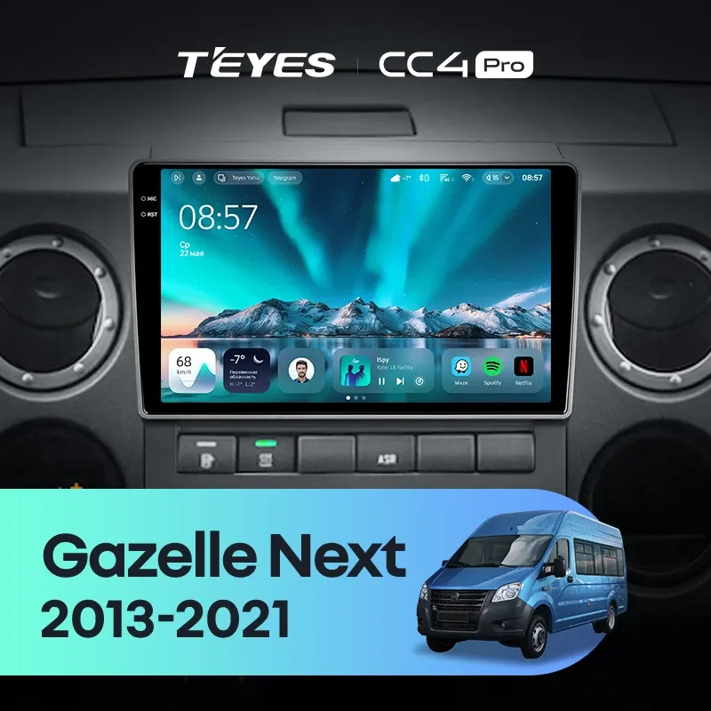Штатная магнитола Teyes CC4 Pro 12/256 для GAZ Gazelle Next (2013-2021) F1